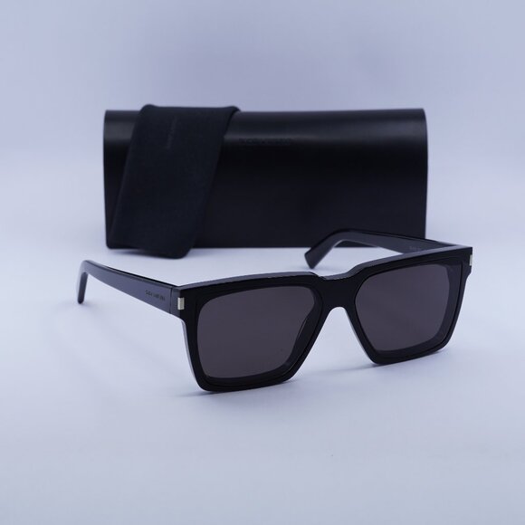 Saint Laurent SL610 001 Square Sunglasses - Black\Black - Picture 4 of 10